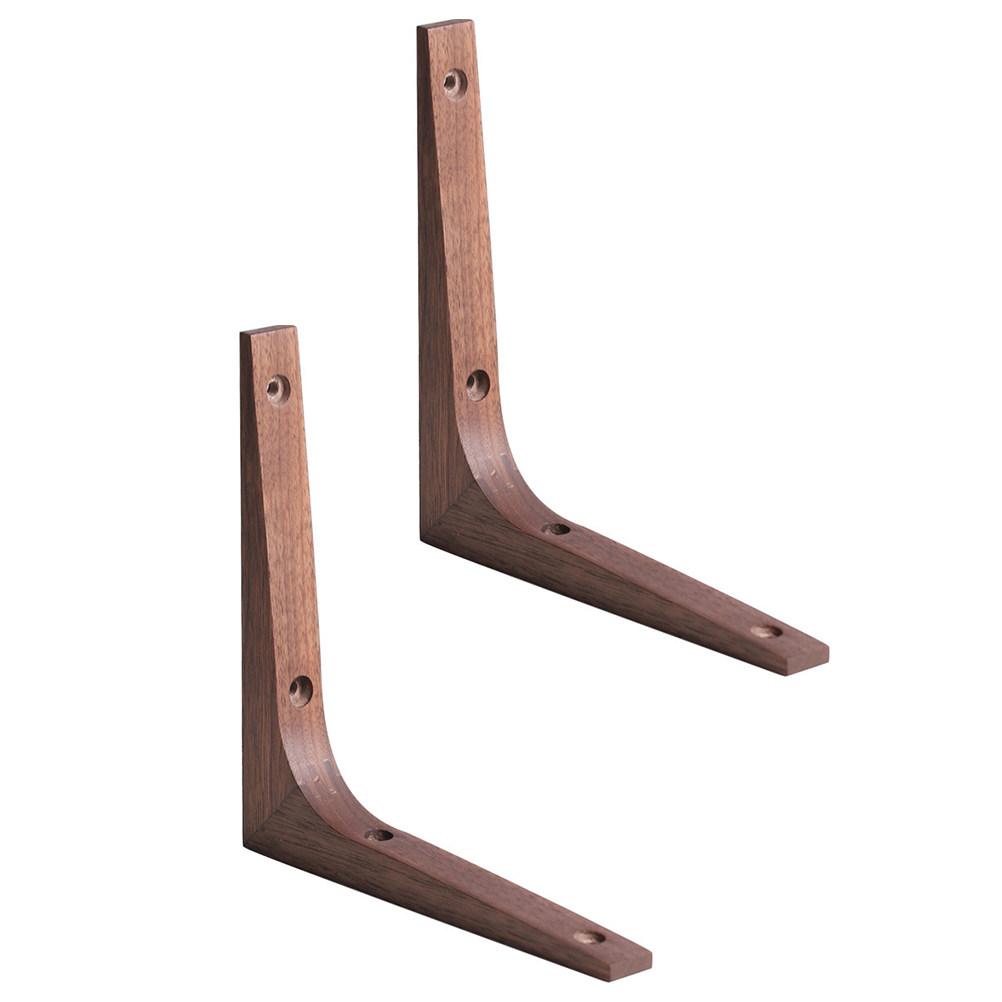 2Pcs Sturdy Wall Shelf Fixators L-Shaped Wooden Bracket Supports for Shelves Fixing and Wall Rack Installation