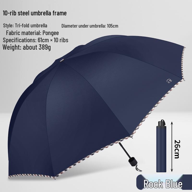 Tiantiansan XL Dual-Use Umbrella for Men and Women, Foldable, Sun & Rain Protection, Ten Ribs, Reinforced, Business Design.