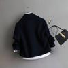 New Autumn Korean Style College Style Mini Short Wool Coat for Petite Women, Dragon Phoenix Velvet Overcoat