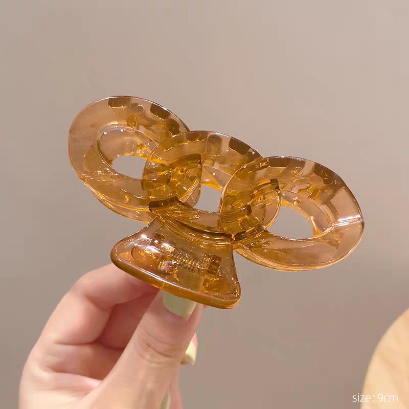 Korean Leopard Print Bow Hair Claw: Extra Large High-End Half Updo Clip for Women