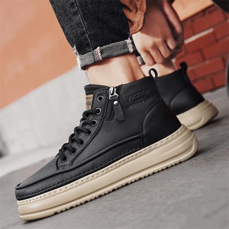 Yearcon Men s Fashion High-Top Platform Boots 42