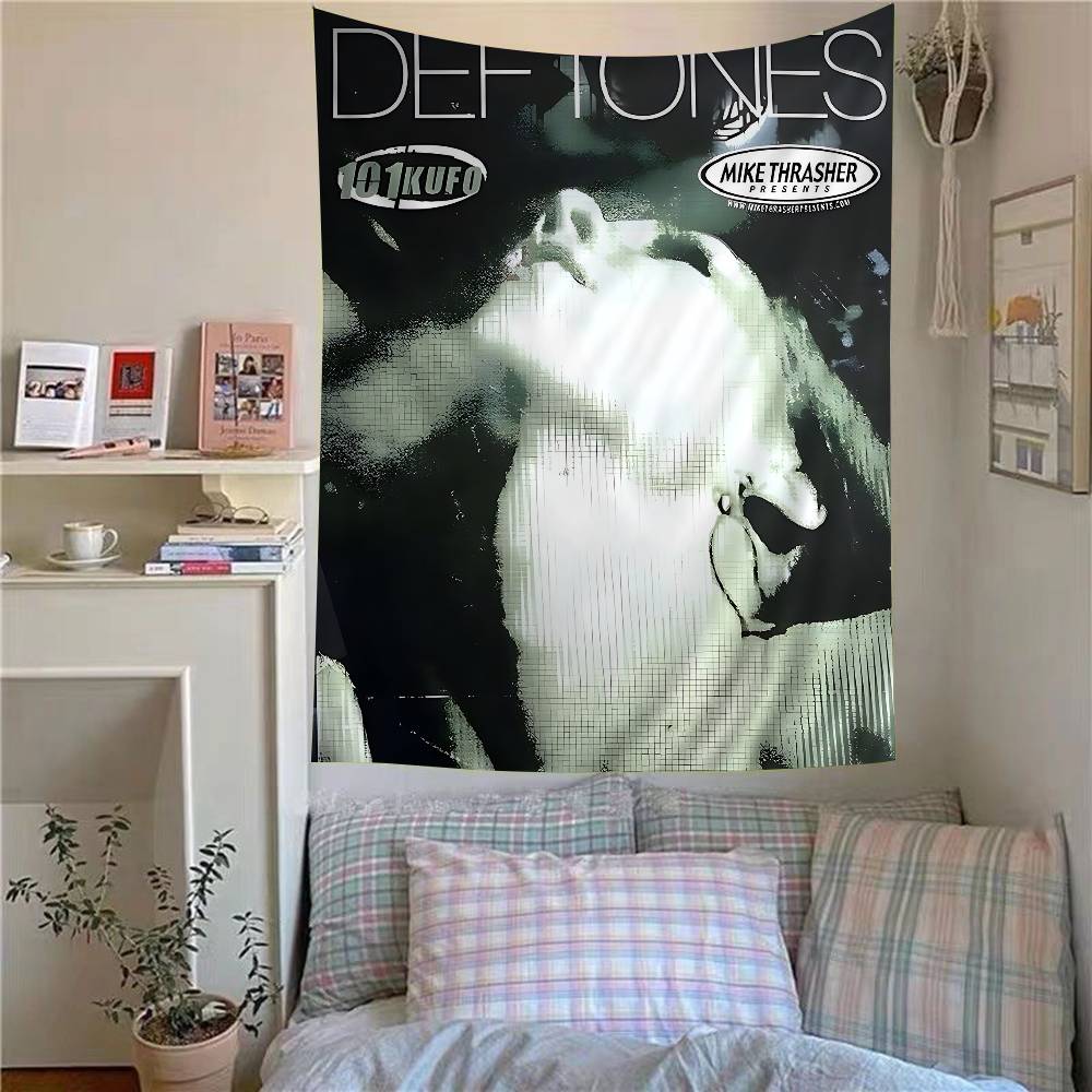 DDeftones Band Anime Tapestry Hanging Tarot Hippie Wall Rugs Dorm Home Decor