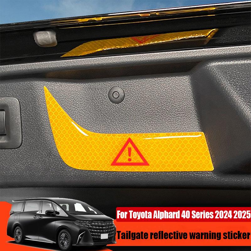 For Toyota Alphard 40 Series 2024 2025 tailgate reflective warning sticker car interior decoration product modification parts