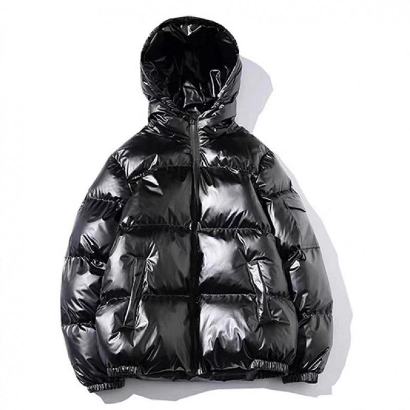 Cappotto invernale in cotone lucido da uomo stile coreano, colletto alto corto, taglia grande alla moda, 2022