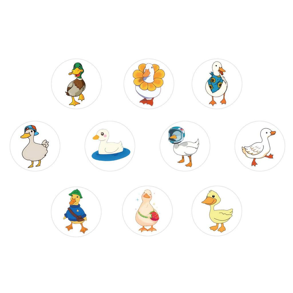 500-Sheet Roll of Love Duck Cartoon Stickers for Kids' Crafts and Decoration