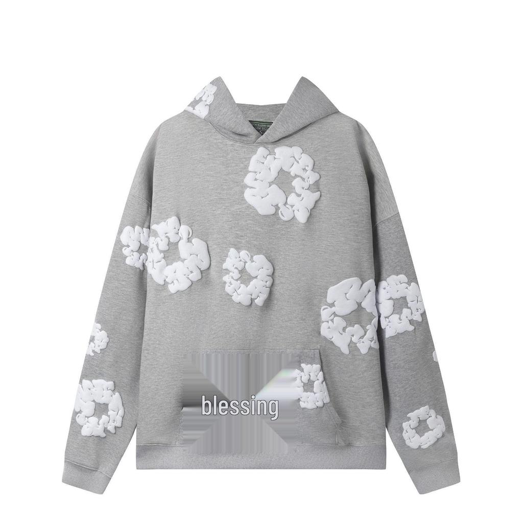 Fleece-Lined Denim Tears Hoodie & Sweatpants Set Inspired by Kanye's Style