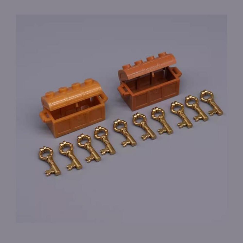 

MOC Персонаж Сцена Строительные Блоки Аксессуары Сейфы для Сокровищ Золотые и Серебряные Руды Алмазы Коробки для Долларов Ключи Игрушки Подарочные Кирпичики