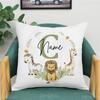 Animal with Name Pillow Case Personalized Pillow Dust Cover Bedroom Kids Wild Party Decoration Pillowcase Birthday Children Gift