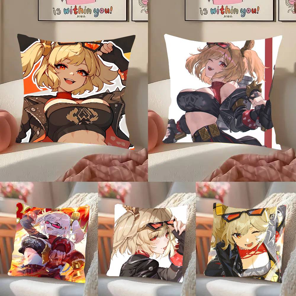 Bernice Animated Game Zenless Zone Zero Pillow Case Fashion Square Pillowcase Bedroom Sofa Room Ins Decoration Leisure