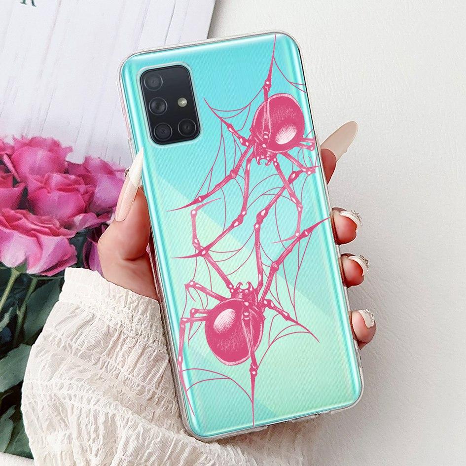 For Samsung Galaxy A71 Case SM-A715F Cover Fashion Butterfly Flower Soft Clear Silicone Phone Cover For Samsung A51 A 51 5G Capa