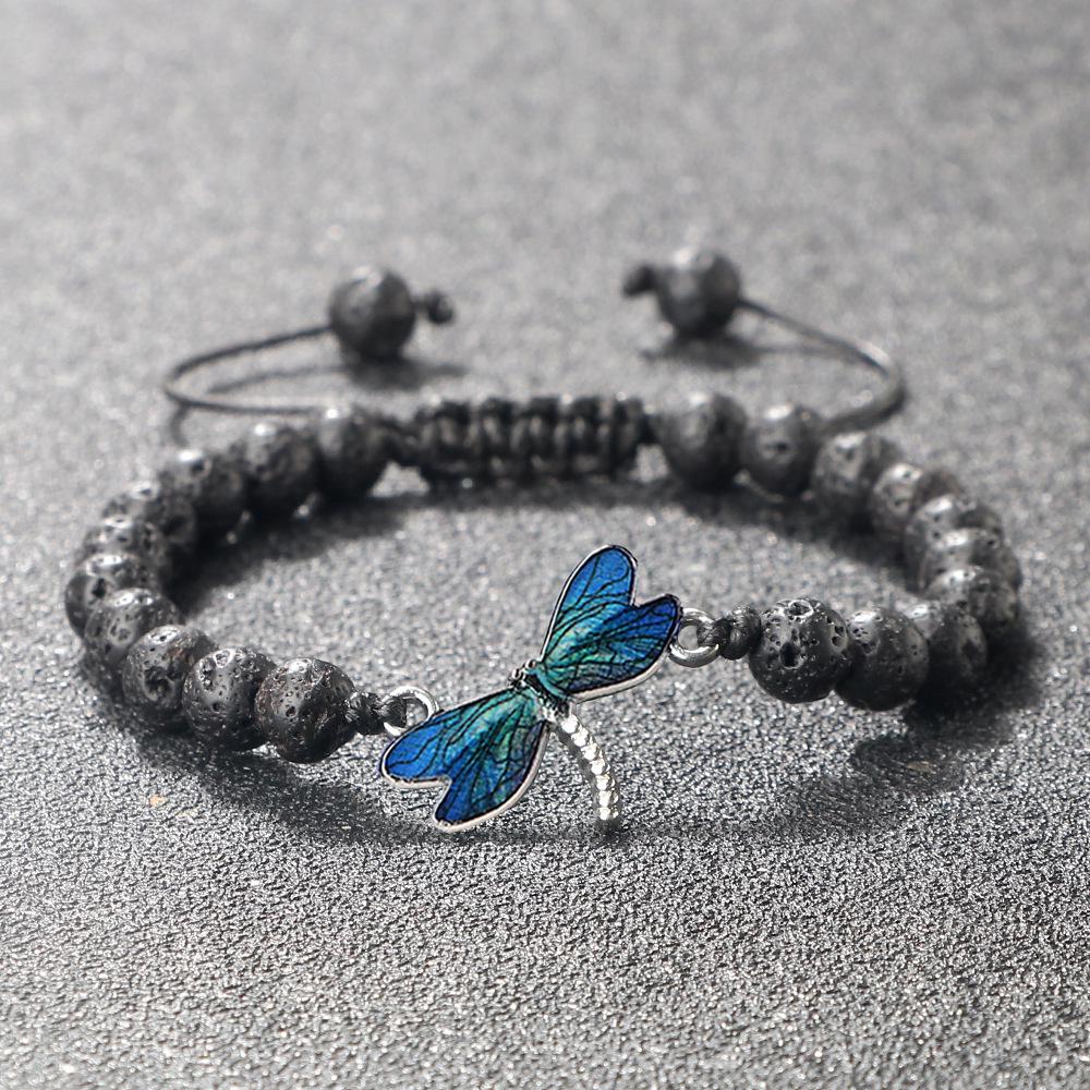 Dragonfly Water Touch Adjustable Blue Turquoise Beaded Bracelet