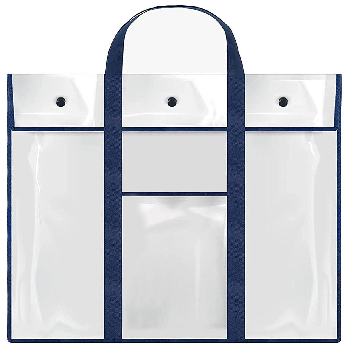 

Сумка для портфолио из искусственного камня с карманом для хранения плакатов из ПВХ, прочная вместительная сумка для хранения портфолио из искусственного камня с карманом синий