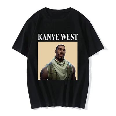 Rolig Kanye West Meme T-shirt DAM Vintage Hip Hop Rap Stil T-shirt Dam Kortärmad T-shirt Streetwear