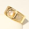 Schmuck Vergoldeter Ring Simulation 3Aaa Quadratischer Diamantring Mode Großer Herrenring, Ehering