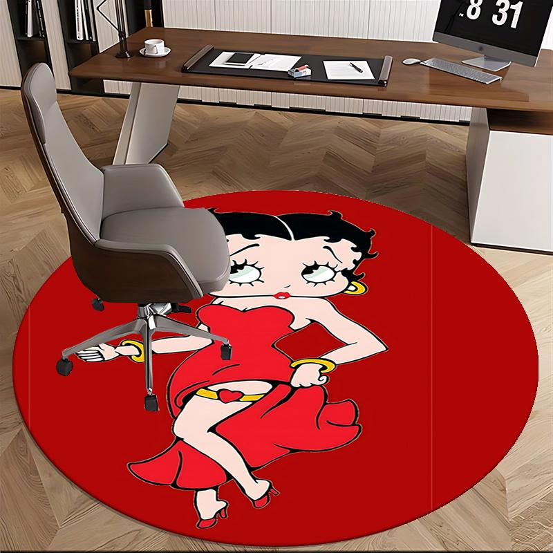 Tappetino Sedia Betty Boop - Tappeto Rotondo per Arredamento Casa, Uso Ufficio, Soggiorno