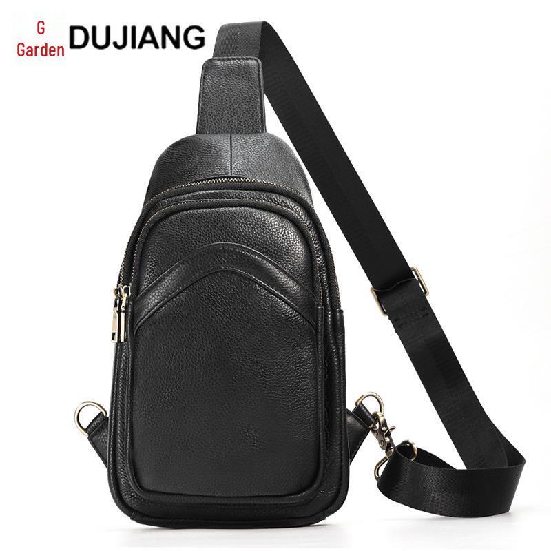 DUJIANG Men's Retro Leather Crossbody Bag - Large Capacity, Multifunctional Commuter Shoulder Bag