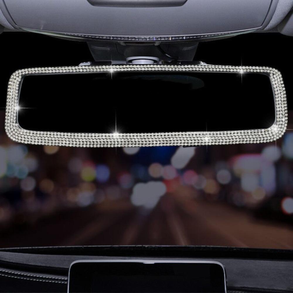 Bling Bling Design Car Rearview Mirror Decor Shiny Crystal Car Styling Accessories Car Interior