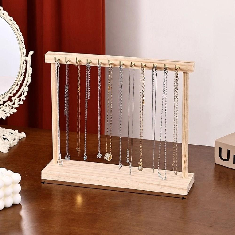 Exquisite Necklace Hanging Rack 12 /18 Hook Jewelry Jewelry Holder Simple Wood Necklace Stand  Home