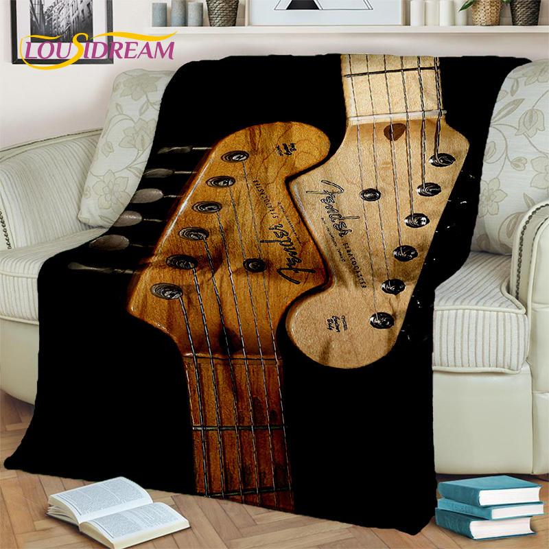 Electric Guitar Bass Classical Guitar Blanket,Throw Blanket for Home Bedroom Bed Sofa Picnic Office Hiking Leisure Nap Cover Kid