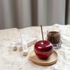 Incense Burner, Incense Holder for Sticks Creative Wooden Apple Incense Stick Holder Red Apple Wood Ornament Ins Decoration
