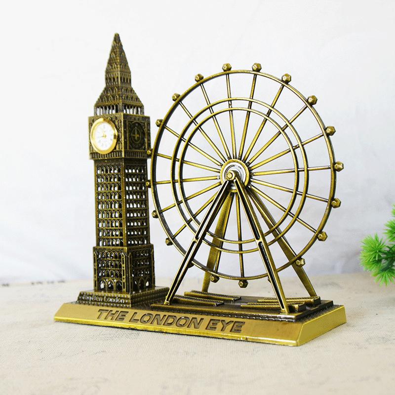 British Ferris Wheel & Big Ben Metal Craft Home Decor Model