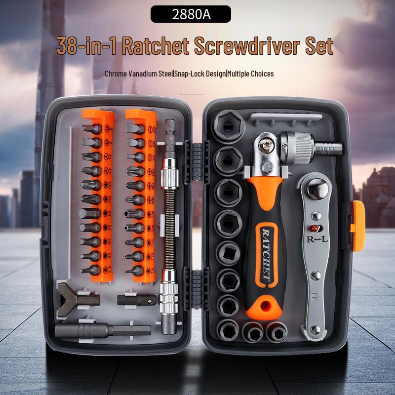 38-in-1 Multifunctional Household Ratchet and Phillips Screwdriver Set