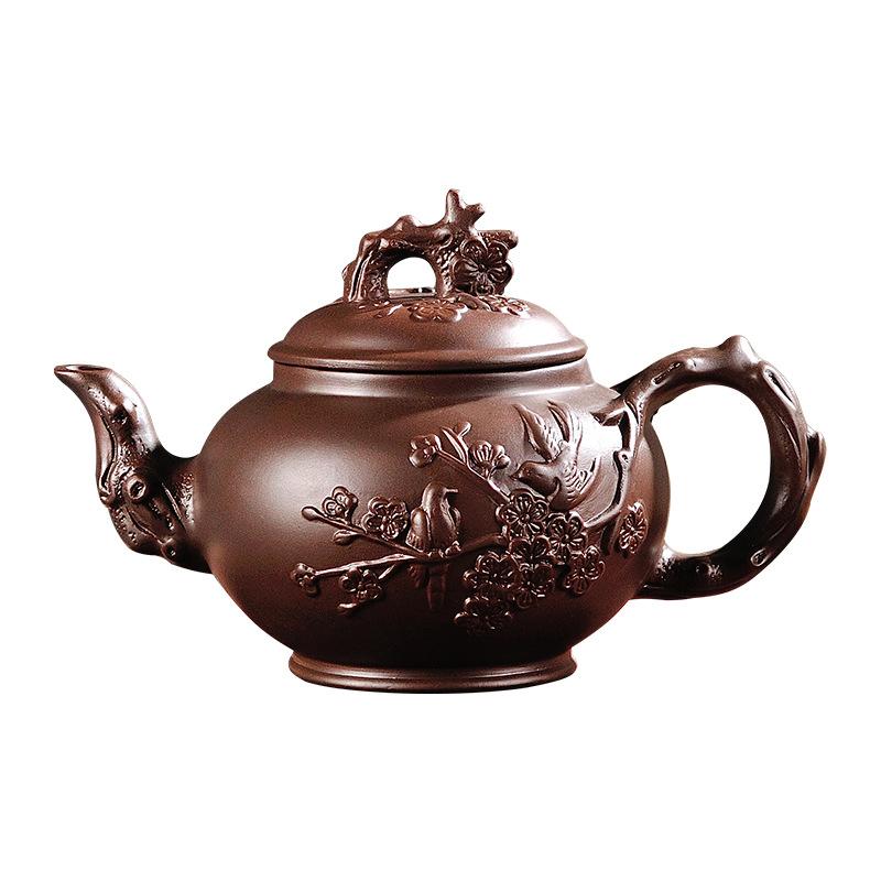 

Чайник из фиолетовой глины большой емкости, заварочный чайник, чайник из фиолетовой глины «Лунма и цветущая слива», бытовой набор чашек для кунг-фу