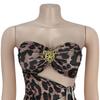 C7501 Leopard Print Off-Shoulder Backless Dress - Women's Sexy European & American Fashion