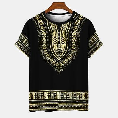 Zomer Vintage T-shirt Etnische Stijl 3D Gedrukt Mannen Vrouwen Korte Mouw O-hals Tee Casual Vakantie Tops Plus Size Tops Y2k kleding