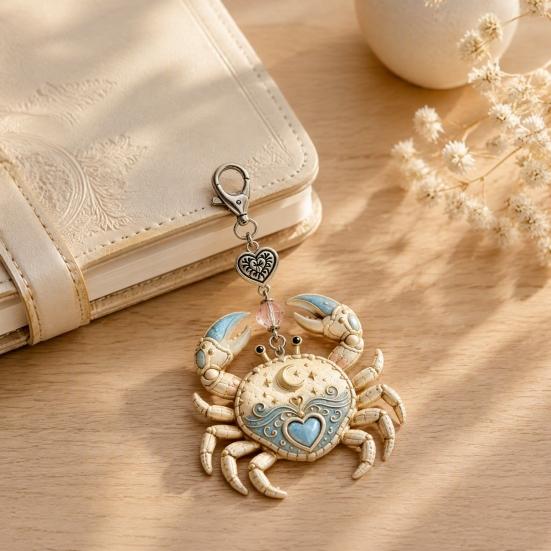 Zodiac Sign Keychain 12 with Keepsake Card, Star Pendant, Backpack Handbag Purse Charm, Inspirational Gift for Men Women Charm