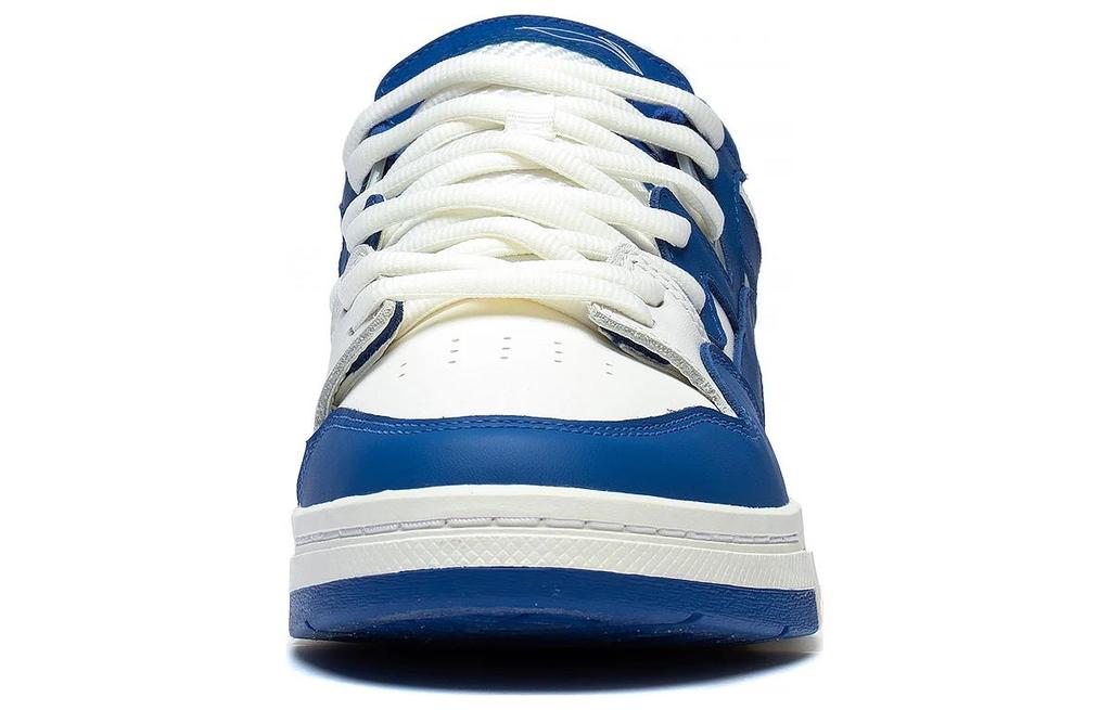 Li Ning Wave PRO Synthetic Leather Slip Resistant Abrasion Resistant Low top Skateboard Shoes Men's White Blue AECT013-2