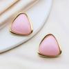 Korean Style Candy Color Resin Oval Stud Earrings - Sweet, Simple, Versatile, Fairy Fresh Design