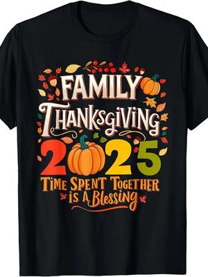 Family Thanksgiving 2025 Matching T-Shirts - Vintage Graphic Turkey Design with