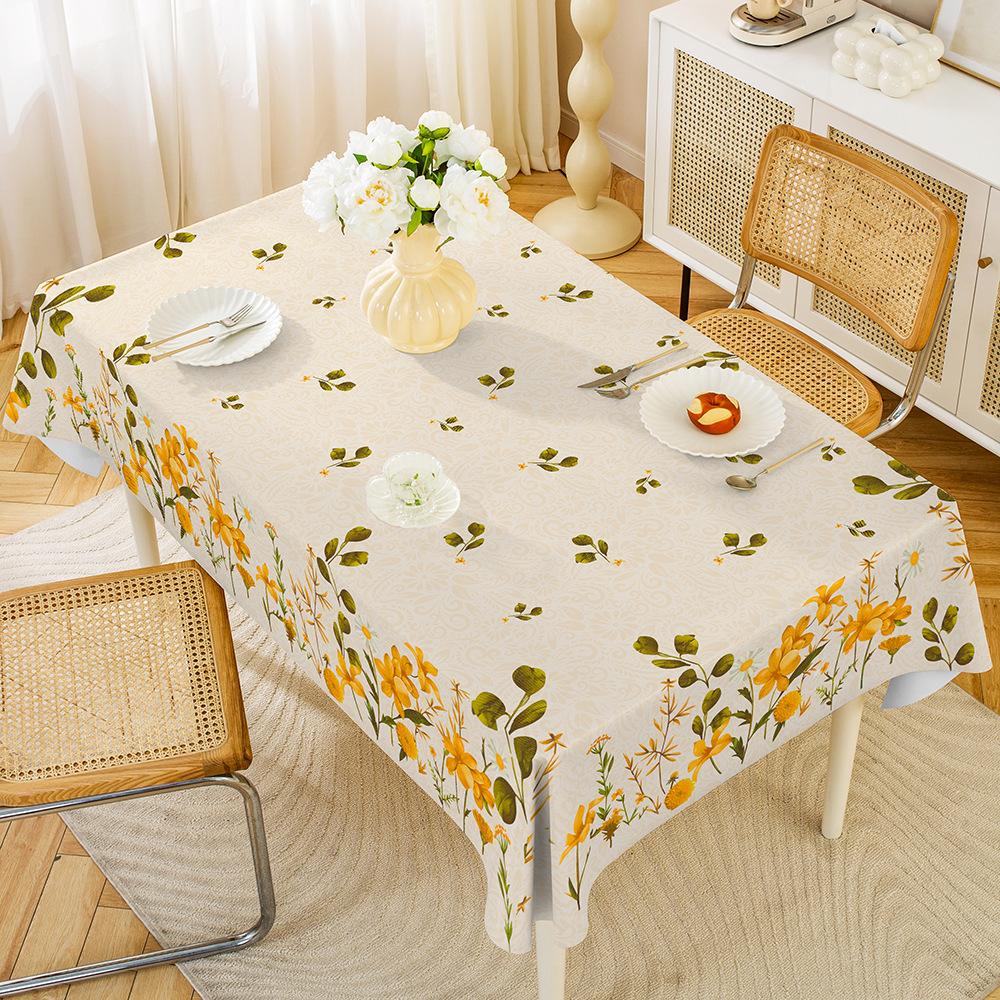 1PC Modern Simple PVC Dining Table Cloth Waterproof Oil-proof Anti-scalding Leave-in Table Cloth Non-slip Thermal Insulation 90x150cm 1pcs