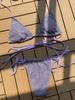 Women's Swimsuit Black Split Swimsuit Sexy Halter Side Tie Brazilian Beachwear Bathing Suits