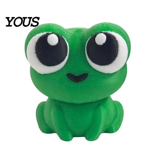 Durable Frog Sculpture Desktop Ornament, Big-Eyed Shape Figure, One-Piece Molding Healing One-piece Molded for Home Office Desk Bookshelf Fresh Green зелёный