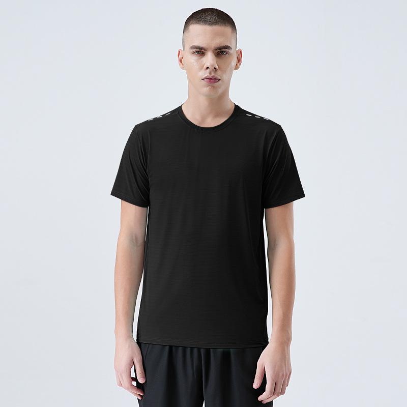 New Ice-Silk Quick-Dry Short-Sleeved T-Shirt for Men Lightweight Sports Training Top Stretch Outdoor Workout Short-Sleeved T-Shirt