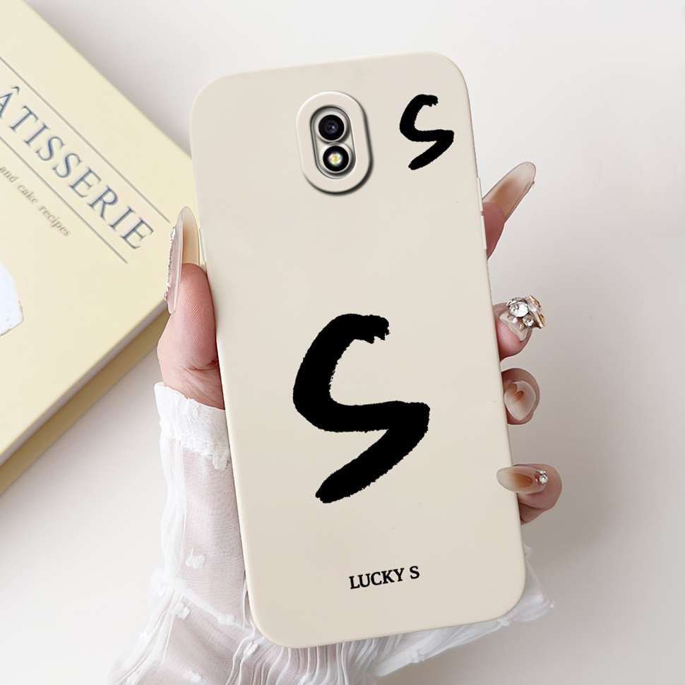 For Samsung Galaxy J3 2017 SM-J330FN Case Cute Lucky Letter A-Z Print Soft Silicone Cover For Samsung J3 J5 J7 2017 Phone Casing