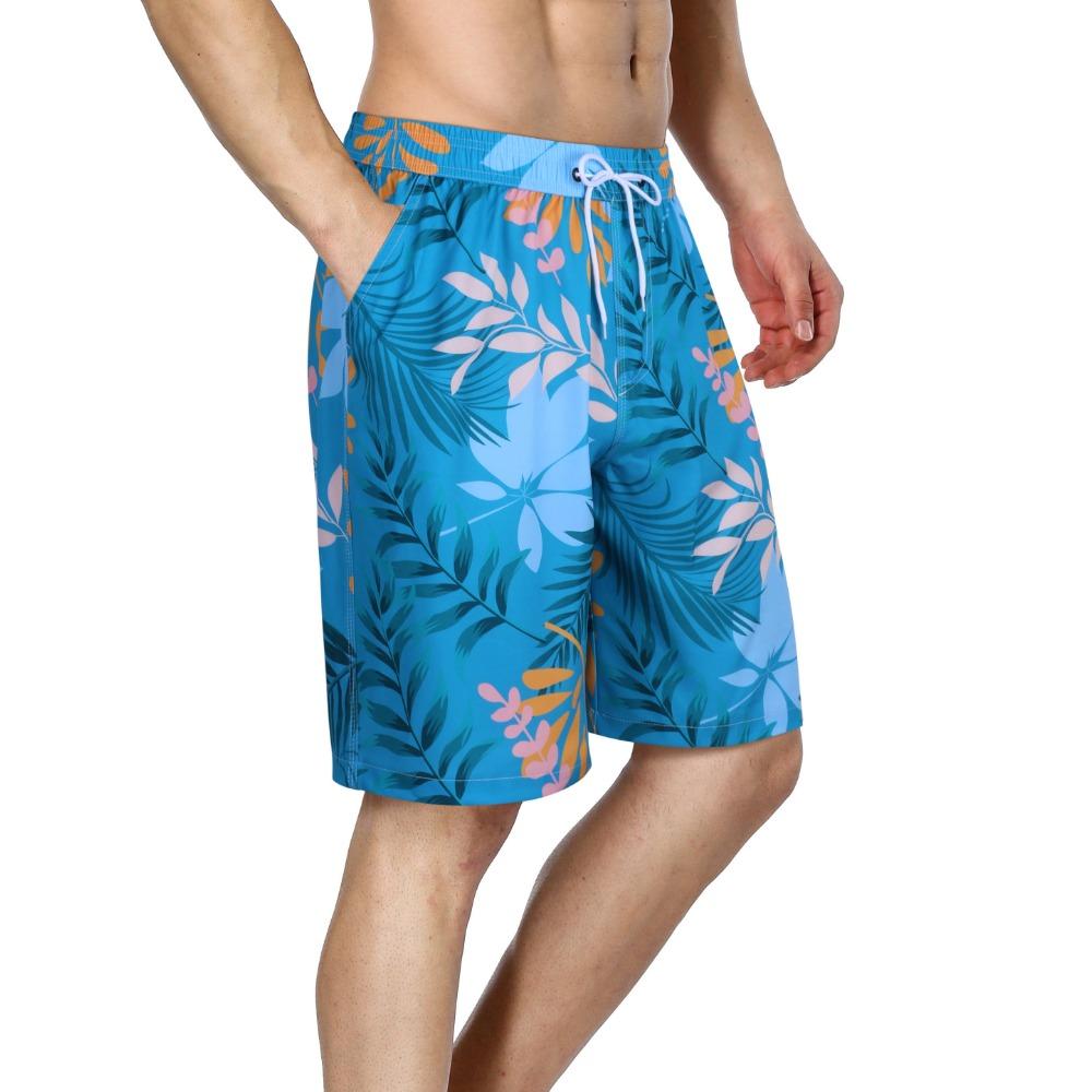 CHARMLEAKS Men Swim Shorts with Side Pockets Quick Dry Board Shorts
