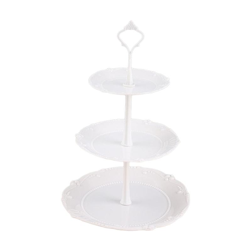 Durable Fruit and Dessert Organizer 3 Tiers Cake Display Stand Reusable Food Serving Tray Cakes Organizer for Home