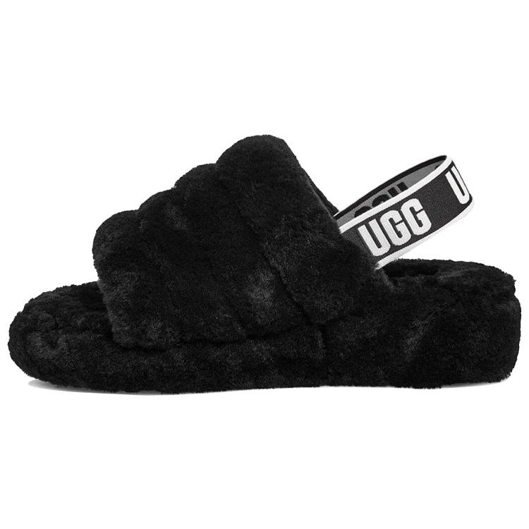 New UGG FLUFF YEAH Slide Women's 1095119-BLK