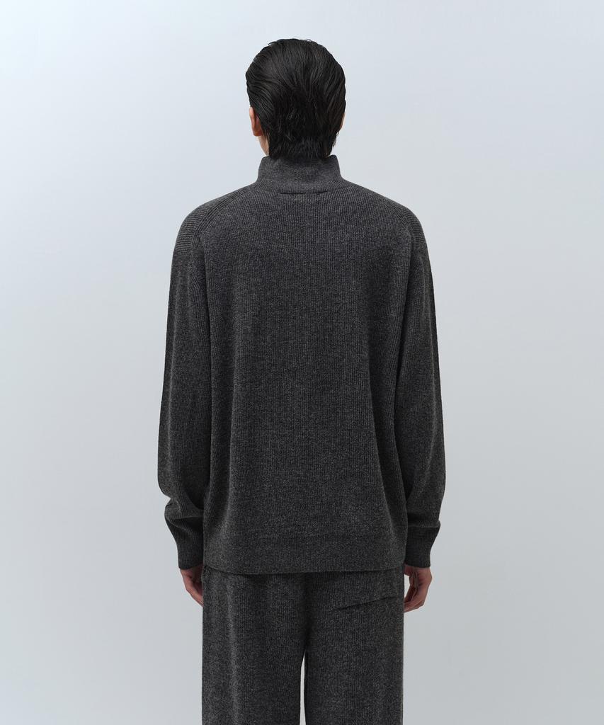 Musinsa Standard [Victoria Wool] Minimal Ribbed Turtleneck Knit [Medium Grey]