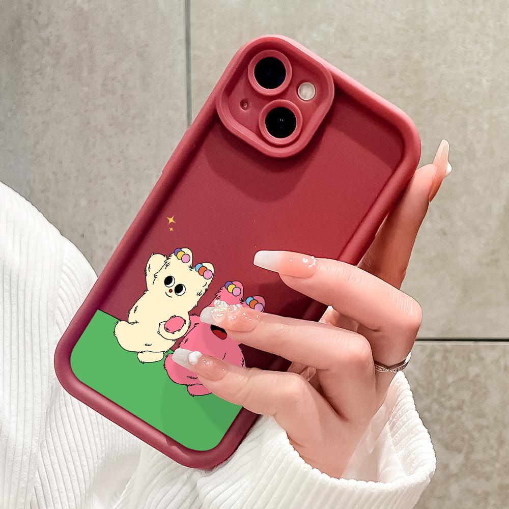 Soft Silicone Square Ladder Printing Pattern Phone Casing Full Cover Camera Shockproof Protection Rubber Case for Xiaomi Redmi