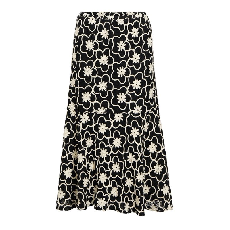 

European Original Single Tail Goods Obj This Year New Crochet Fishtail Women Spring and Autumn Half Body Long dress All-Matching Black Woven Flower Black 40