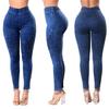 Women Leggings Jeans High Waist Running Sports Yoga Denim Slim Pants Female Elastic Pencil Trousers