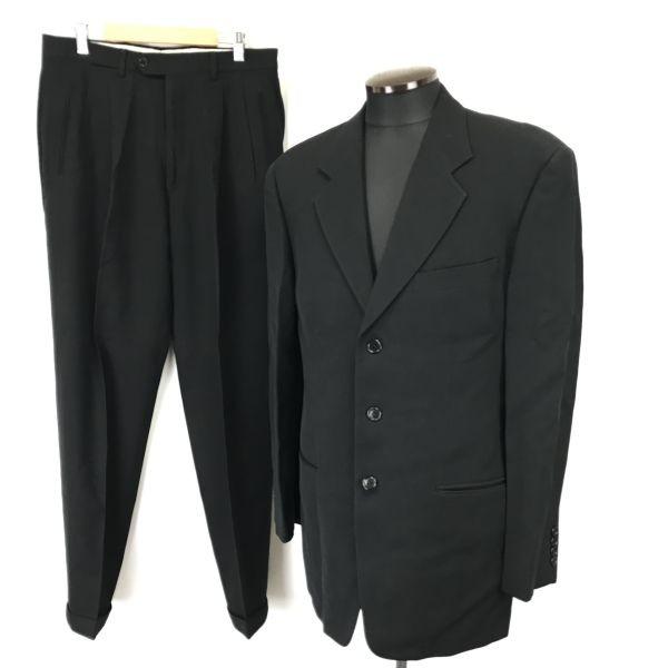 DALTON & FORSYTHE Luigi Botto Fabric 3 Button Suit Set Men L A6 Black Wool(USED)