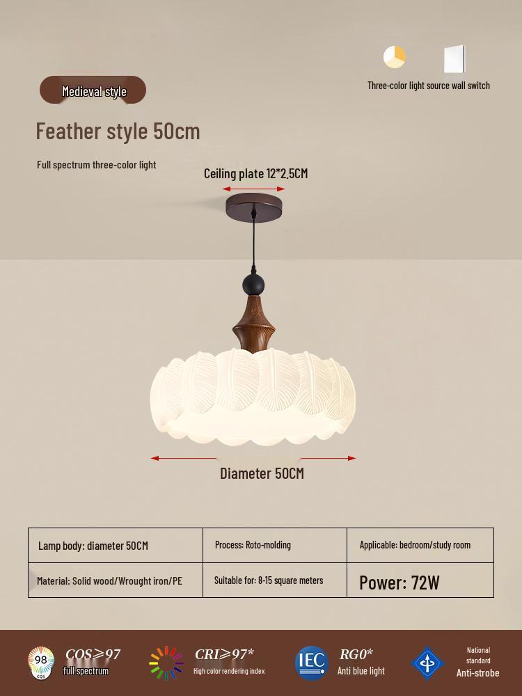 French Cream and Chinese Style Chandelier: Warm, Eye-Protective Light for Bedroom, Study, or Retro Dining Room