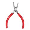 Compact Guitar Fret Removal Tool 4.7 Inch Flat Jaw Metal Pliers with Red Grip Handles for Refret Repair Tasks Use