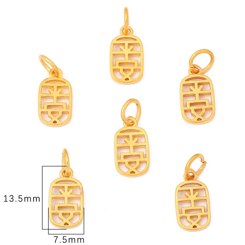 Gold Plated Bronze Blessing Pendant For DIY Necklace Bracelet Earrings Jewelry Making Craft Accessories