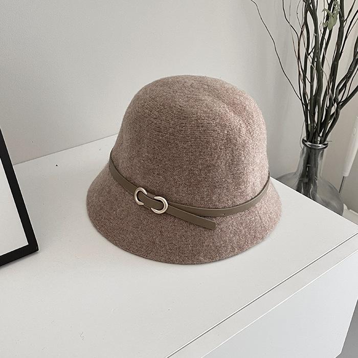 

Single retro dome woolen top hat women s autumn and winter fashion wool knitted hat bucket hat basin hat Adult (56-58cm)
